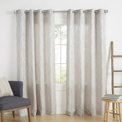 Panneaux de rideaux semi-transparents à motif floral avec œillets Angee
