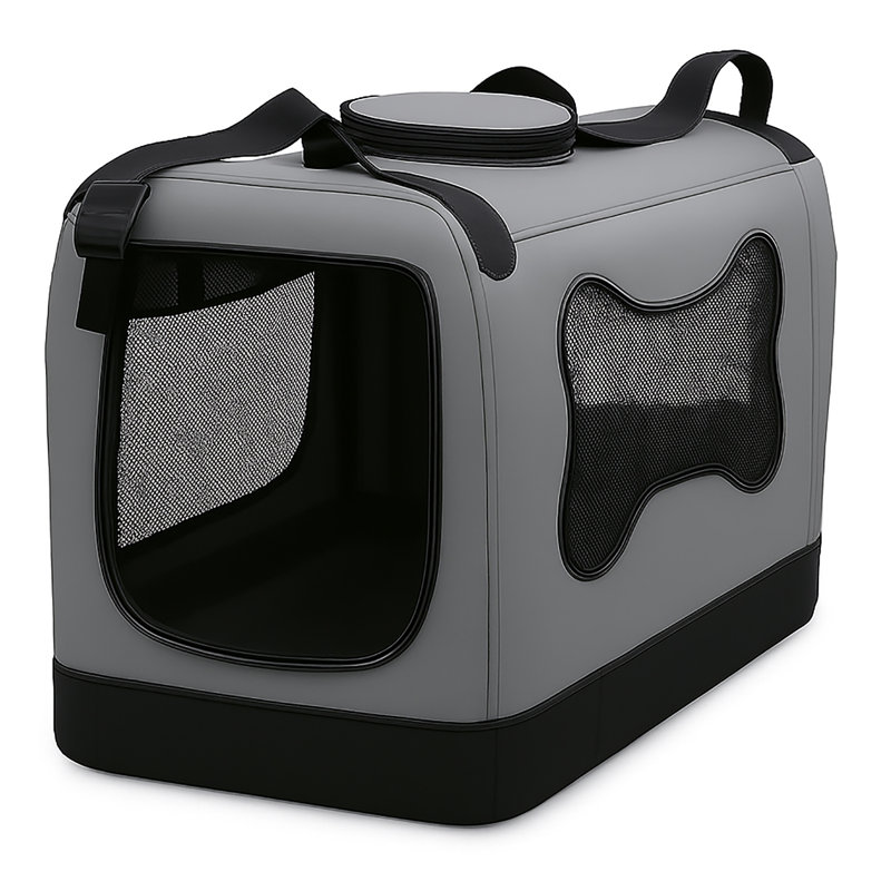 Caisse grise pour chien grise,  Grand H 22 po x l 21 po x P 30 po 