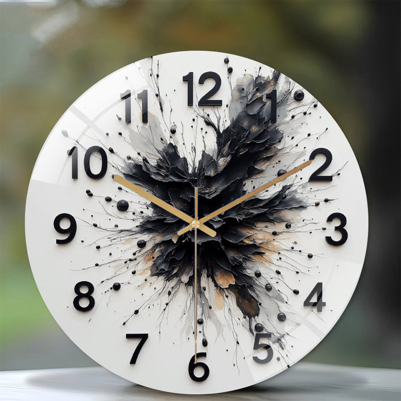 Horloge murale moderne abstraite, art décoratif - Horloge murale moderne en verre 12 po