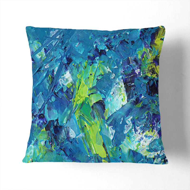 Abstract Square Throw Cushion, 40cm H x 40cm W x 15cm D, Black