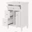 Meuble-lavabo autoportant de 24 po avec comptoir d'évier, armoire en bois massif et panneau de fibres à densité moyenne avec 1 tiroir rabattable et 2 tiroirs, tablette réglable, blanc-738906867