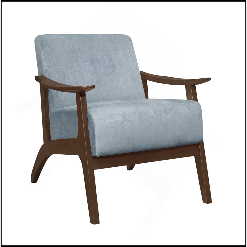 Chaise d'appoint moderne en velours 1pc, Bleu gris