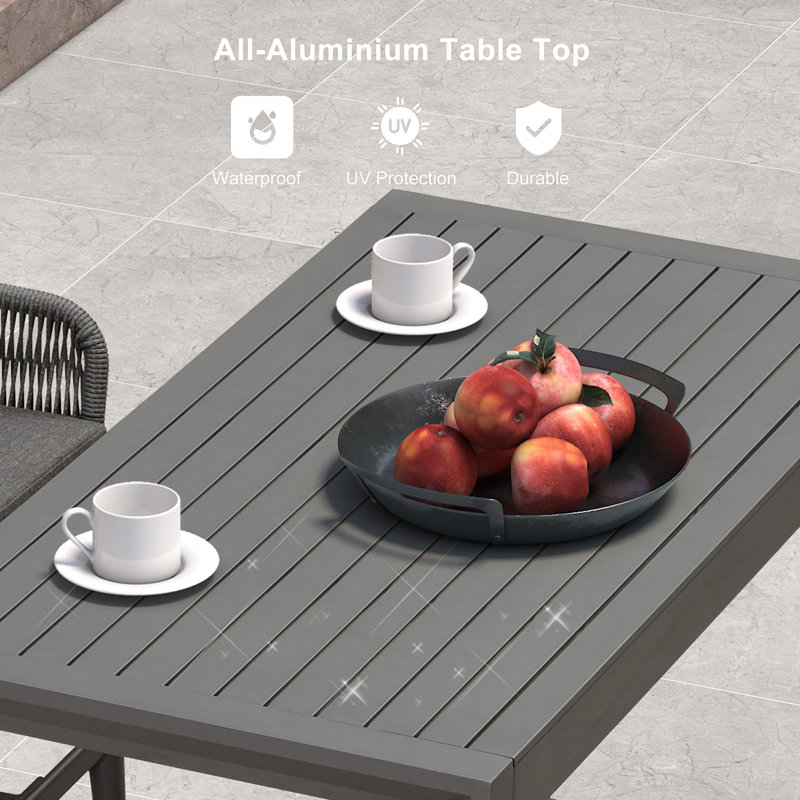 Rectangular Metal Bar Table, Gray