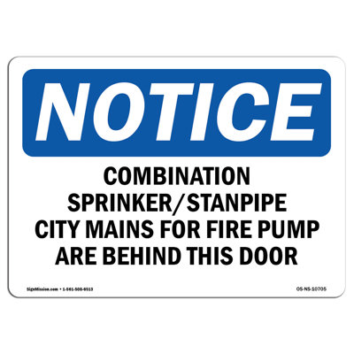 Combination Sprinkler Standpipe City Mains Sign