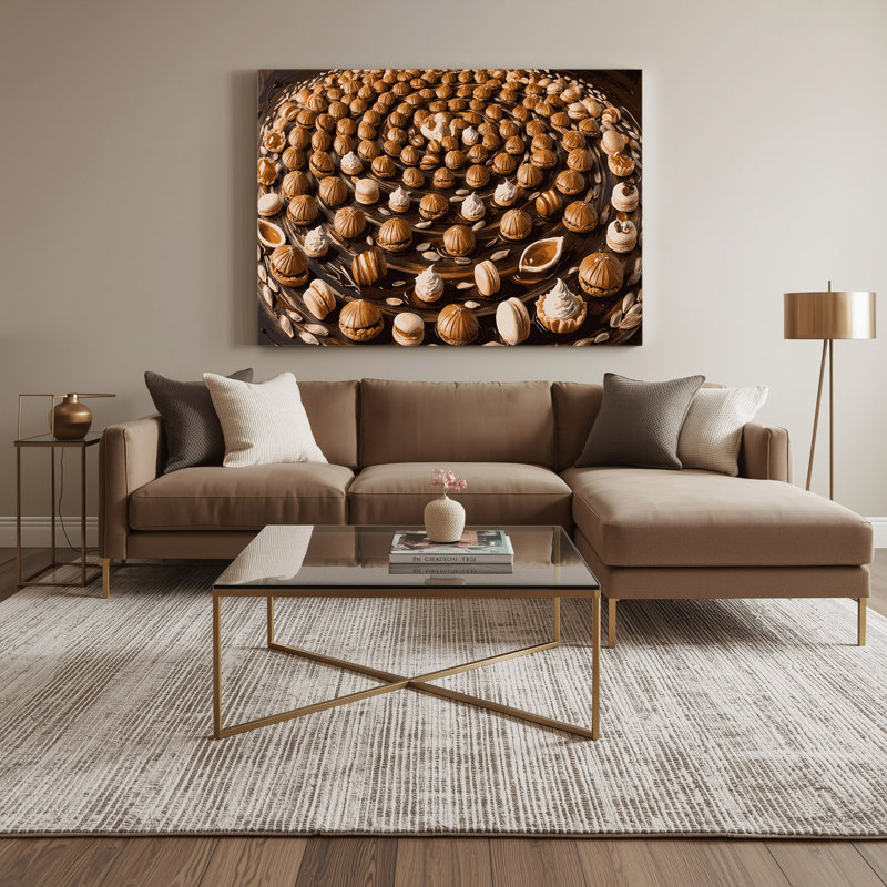 Dessert, graines de tournesol, art mural sur toile brune, 24" H x 36" W