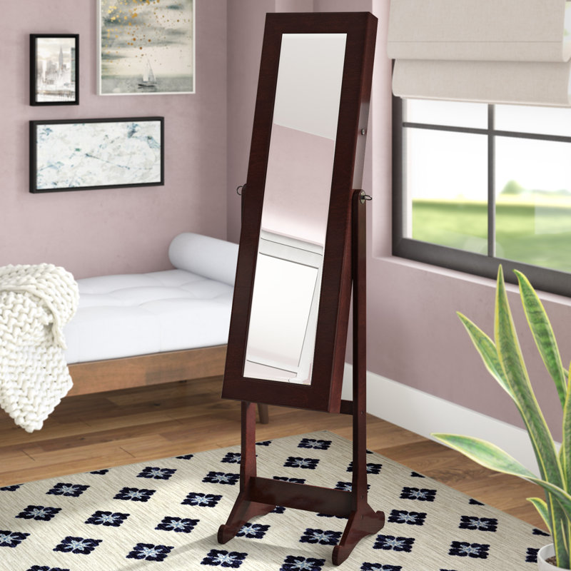 Home Deluxe 18'' Wide Freestanding Jewelry Armoire, Walnut