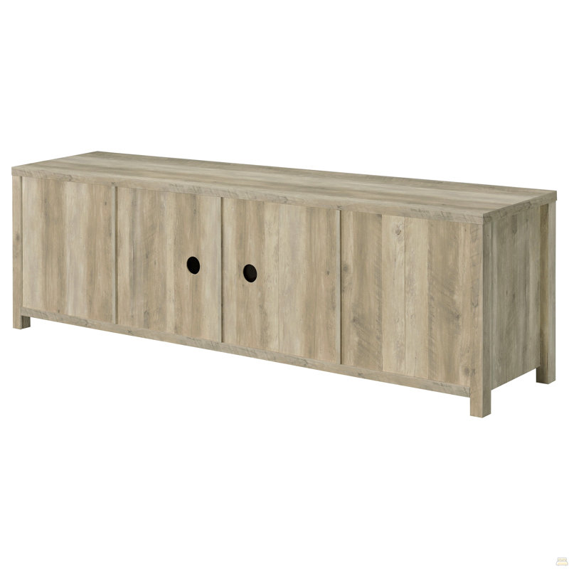 Pine 2-Door Engineered Wood TV Stand, Natural