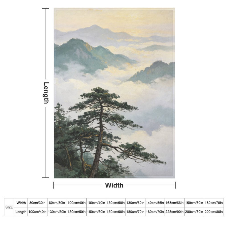 Jeté en flanelle Misty Pine Mountain Luxury, 50x60in