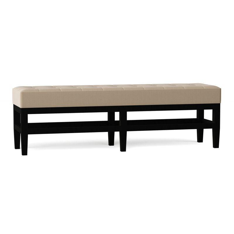 Galindo-White Upholstered Bench, Marlow Burlap, Dark Brown