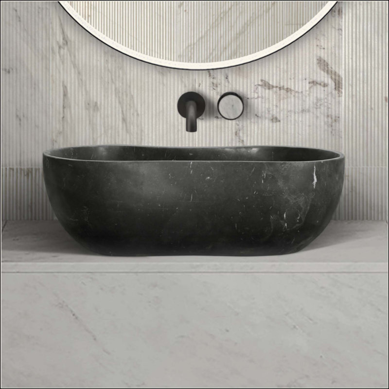 Lavabo vasque de luxe en marbre naturel, cuve en pierre, une seule pièce sculptée, bol de meuble-lavabo à finition mate