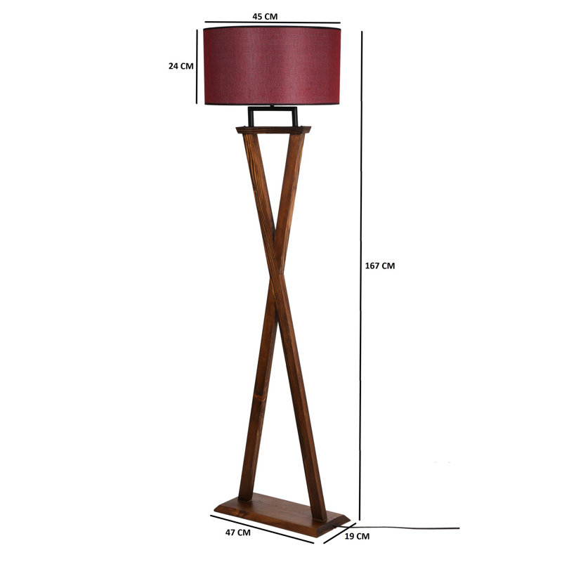 Lampe sur pied 66 "Edward, Rouge