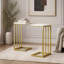 Tables d'appoint chics en forme de C au design moderne et glamour, parfaites pour les salons et les chambres, structure en fer robuste et finition élégante