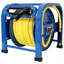 Enrouleur de tuyau d'air rétractable, 3/8 po x 100 pieds, 300 PSI, acier à ressort, tuyau industriel robuste, hybride, portable et durable
