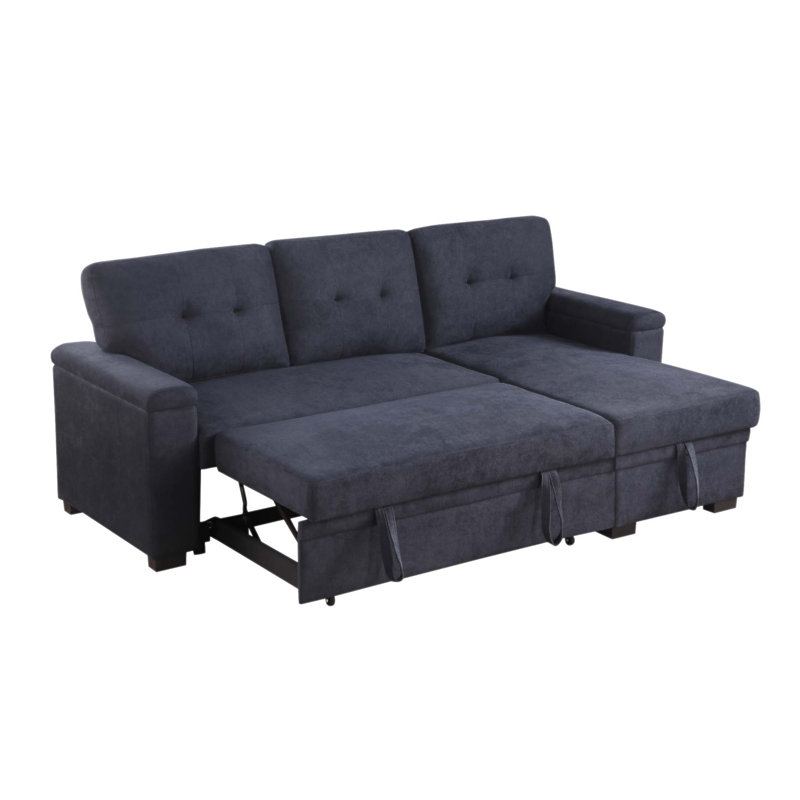 Canapé en tissu confortable avec accoudoirs carrés et conception réversible pour les espaces de vie modernes