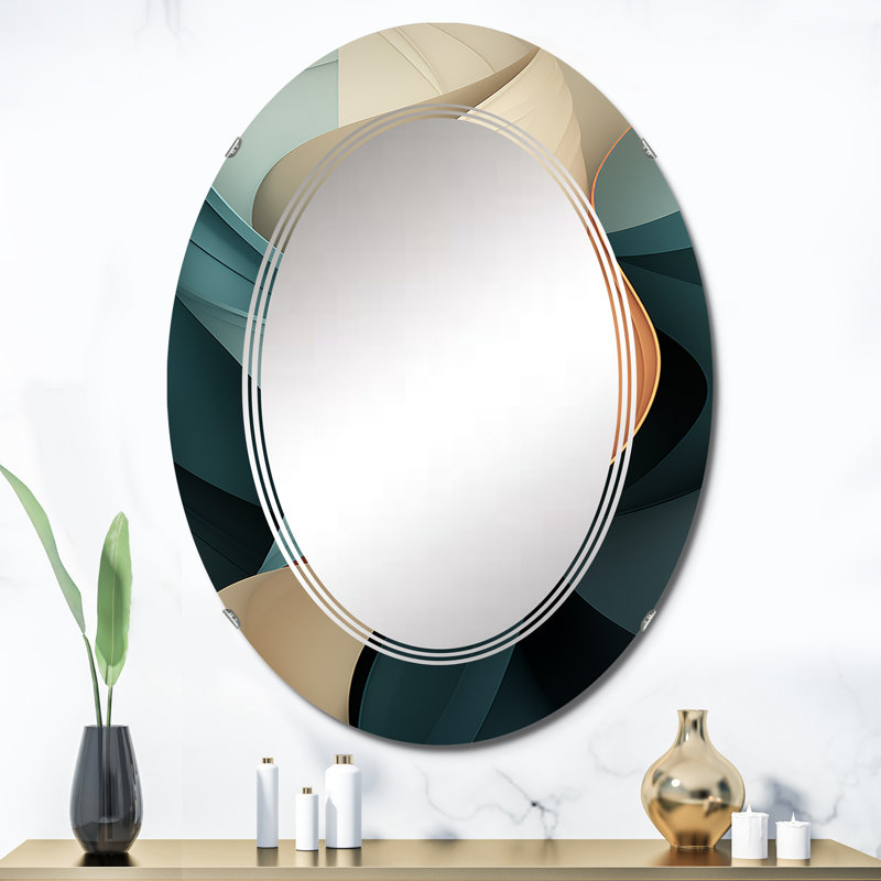 Wannie - Miroir mural moderne ovale, 36 po x 24 po