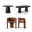 Ensemble de table de salle à manger extensible 47 "à 83" avec chaises rembourrées-169346980-173280237