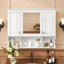 Armoire à pharmacie murale 35 po x 28 po, armoire de salle de bain moderne avec miroir, armoire à miroir avec tablettes ouvertes-1148958934