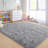 5 ft x 8 ft Soft Fluffy Area Rug,Plush Memory Foam Rug with Non-Slip Backing,Light Gray-1842490199-1842490197