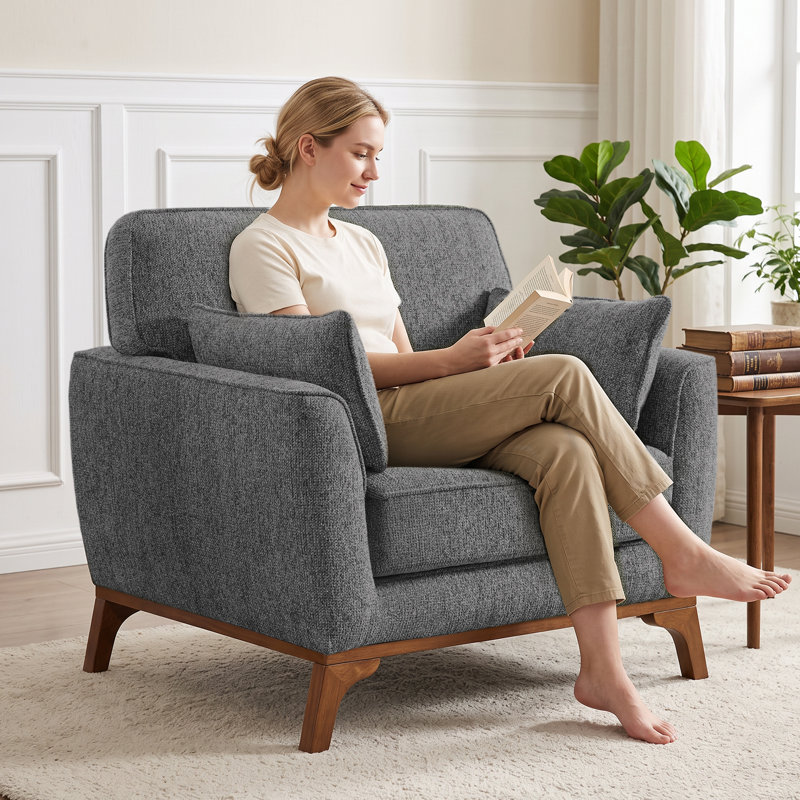 Fauteuil moderne rembourré pour la maison, Dark Gray
