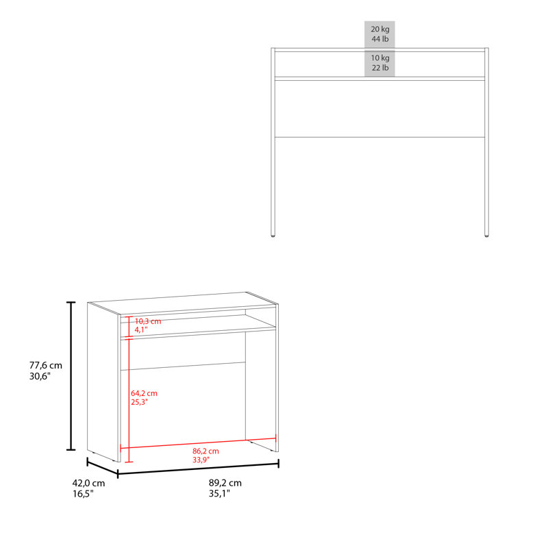 Bureau d'écriture avec tablette Stella, Blanc