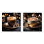 Ensemble de 2 carrés bruns dorés Brilliance Coffee I - café-1411516049
