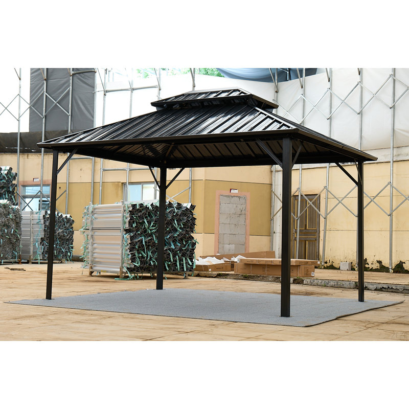 10*10FT Patic Gazebo,Aluminum Gazebo With Steel Canopy,Outdoor Permanent Hardtop Gazebo Canopy For Patio, Garden, Backyard