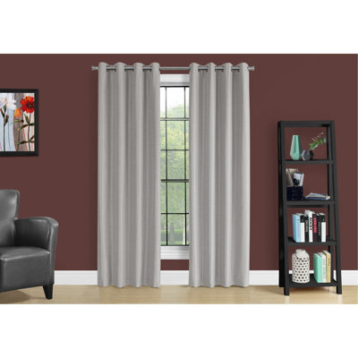 Curtain Panel, 2Pcs Set, 54"W X 84"L, 100% Blackout, Grommet, Living Room, Bedroom, Kitchen, Brown Thermal Insulation Polyester, Contemporary, Modern