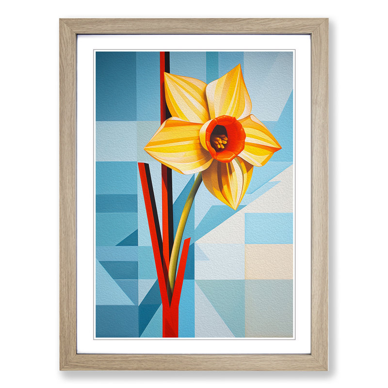 Single Picture Frame Print on Wood, Oak Framed, 64cm H x 46cm W