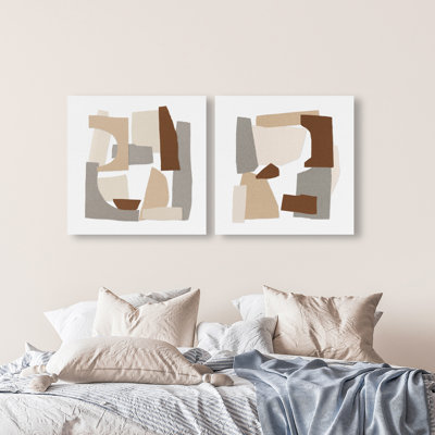Broken Vase Set Abstract Canvas Print by Oliver Gal, Black Frame, 12 x 12