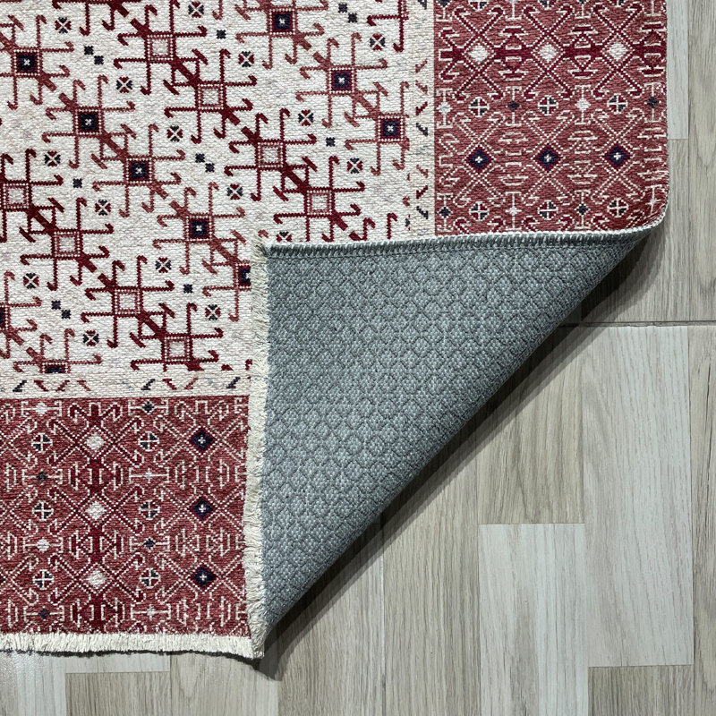 Tapis rectangulaire Wasiq avec envers antidérapant, Tapis de couloir 2 pi 8 po x 6 pi 7 po