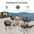 2-Pack Warm Grey Modern Lounge Chairs – Indoor/Outdoor All-Weather PP Plastic with Modern folding indoor/outdoor  multi-functional square table- PP tabletop with metal legs-1024725821