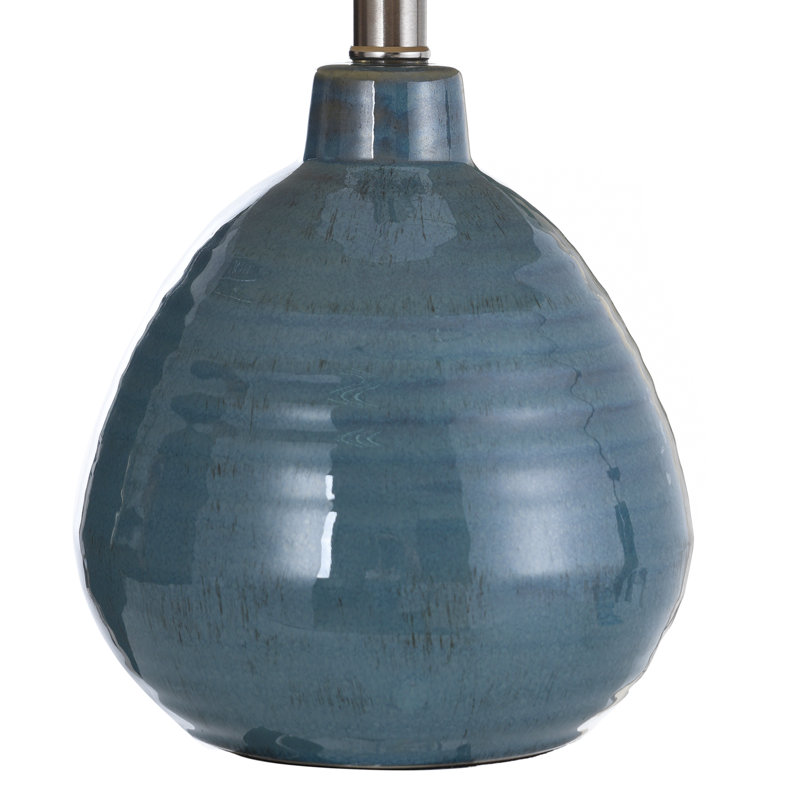 Lampe de table en céramique 21 po Alverez, Turquoise