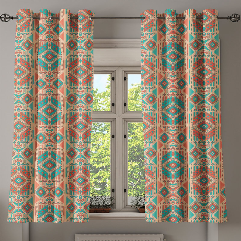 Rideau décoratif à 2 panneaux avec œillets de 50 po East Green Home, L 50 po x L 54 po