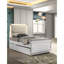 Cadre de lit contemporain blanc perle avec lit, lit gigogne et panneaux pour la configuration de la chambre à coucher Pearl-1217006501
