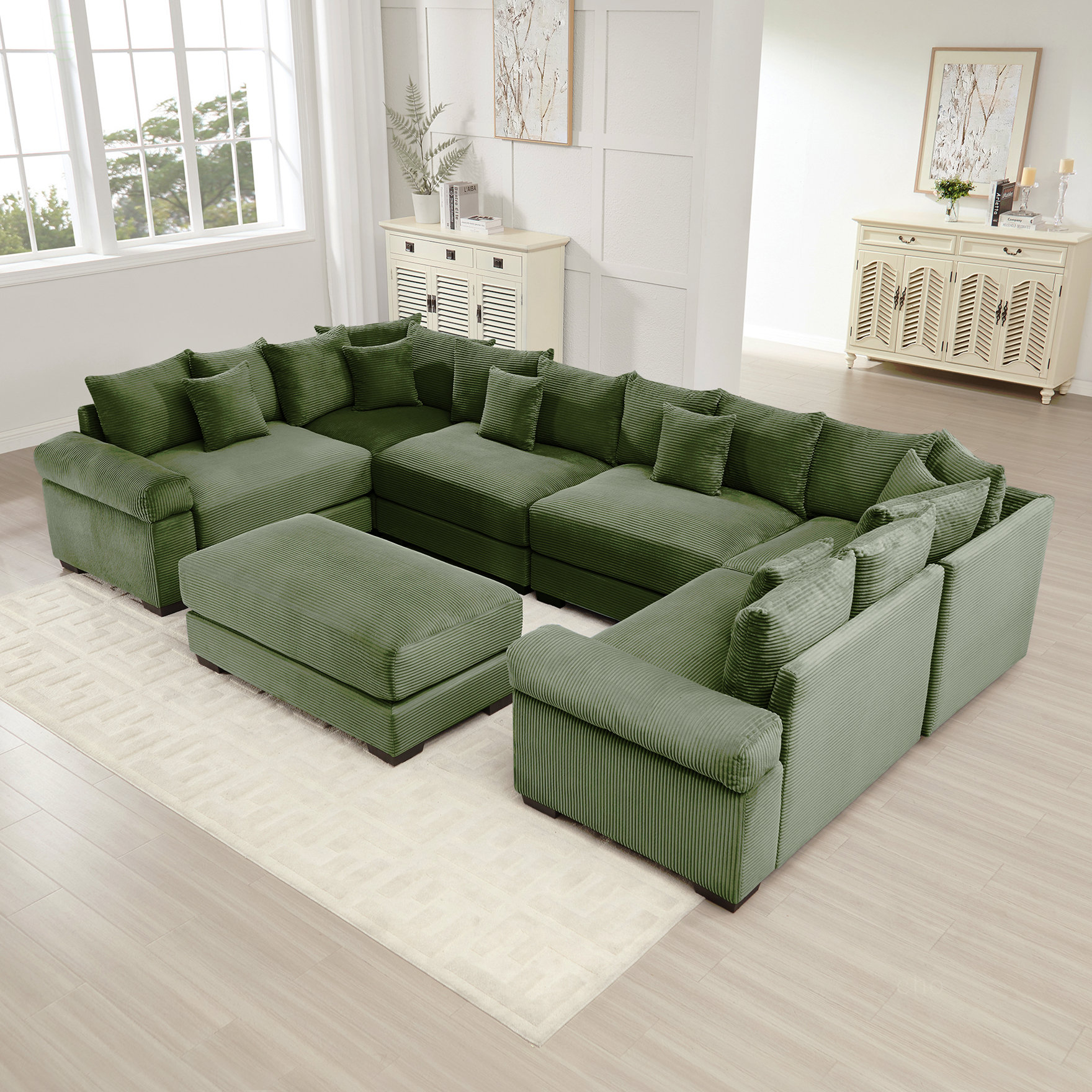 Ebern Designs Oversized Cloud Modular Sectional Couch, Convertible ...