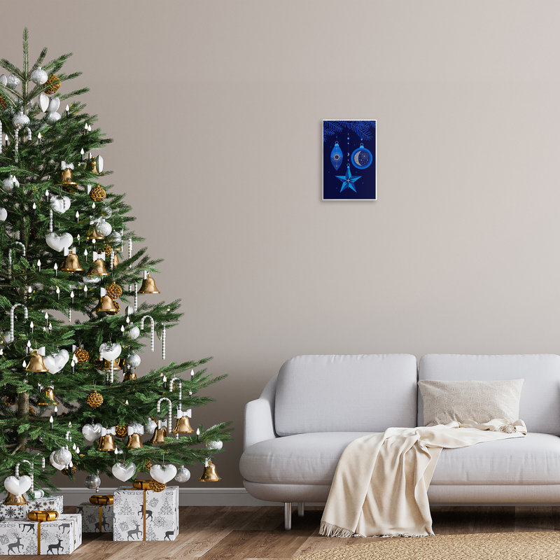 "Blue Holiday Ornaments" par Victoria Barnes, H 15 po x l 10 po