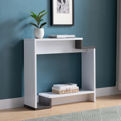 Contemporary Console Table With Two Open Shelves