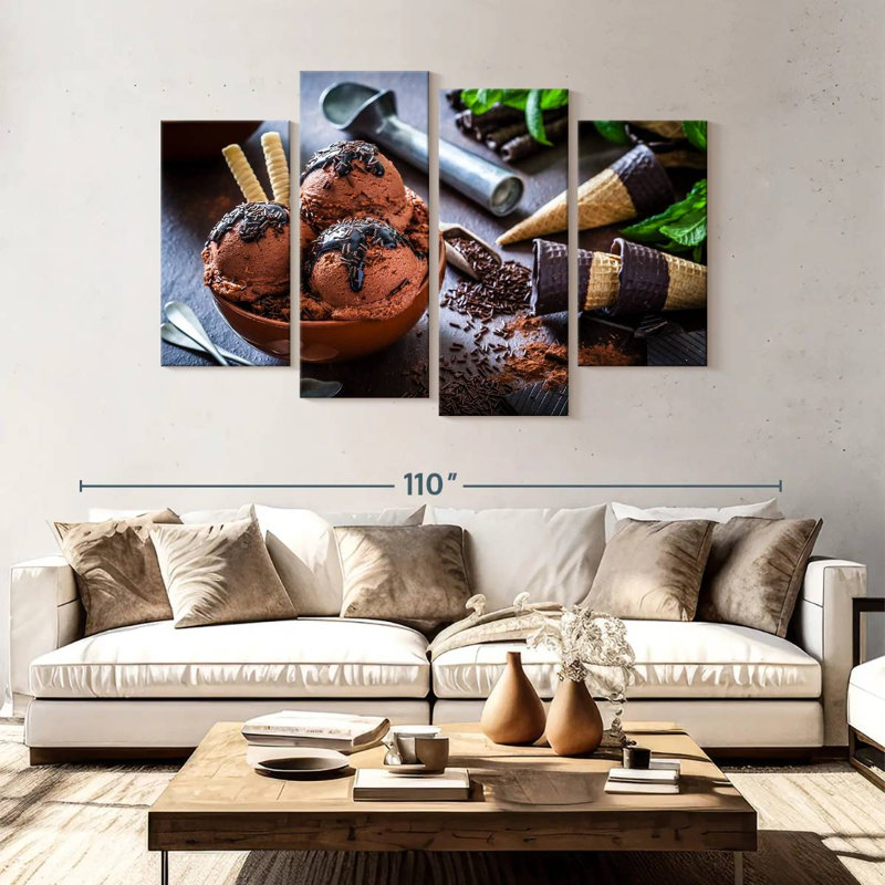Chocolate Ice Cream, 54" H x 84" W