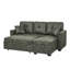Canapé-lit, canapé modulaire avec lit escamotable, méridienne réversible, canapé modulaire avec rangement, tissu respirant vert olive, solution pour petit espace, canapé-lit convertible, mobilier de salon, canapé en L