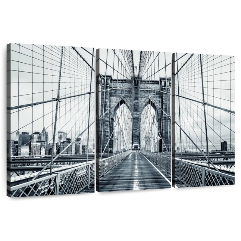 Pont de Brooklyn monochrome, H 48 po x l 74 po