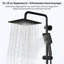 38°C Safety Lock - Thermostatic Shower Mixer Set - 25cm Matte Black Square Rain Overhead, 3-Spray Handheld, Adjustable Rail, Stainless 304, Easy Install, Water Saving