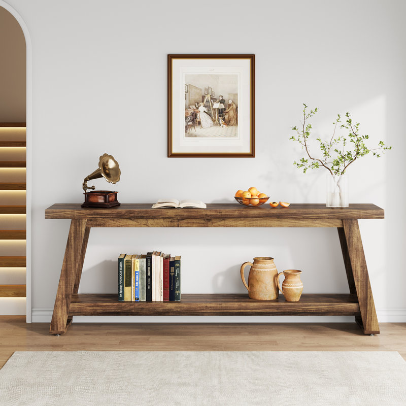 70.87-inch Console Table For Entyrway, Hallway, Entrance, Foyer, Rustic Brown