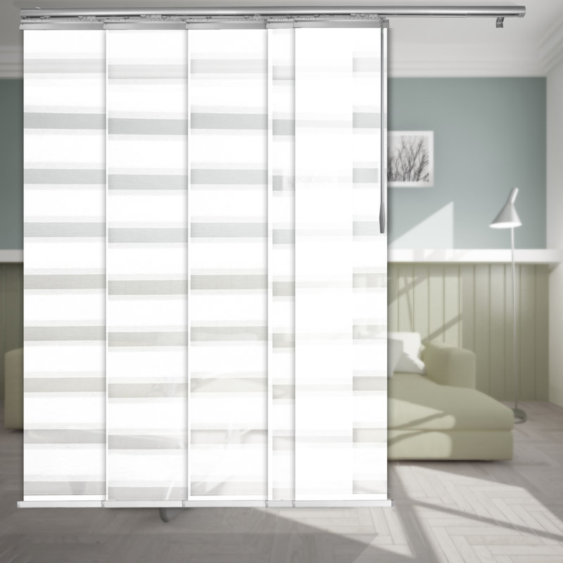 Store vertical semi-diaphane, Nickel satiné, L 88 po x L 116 po