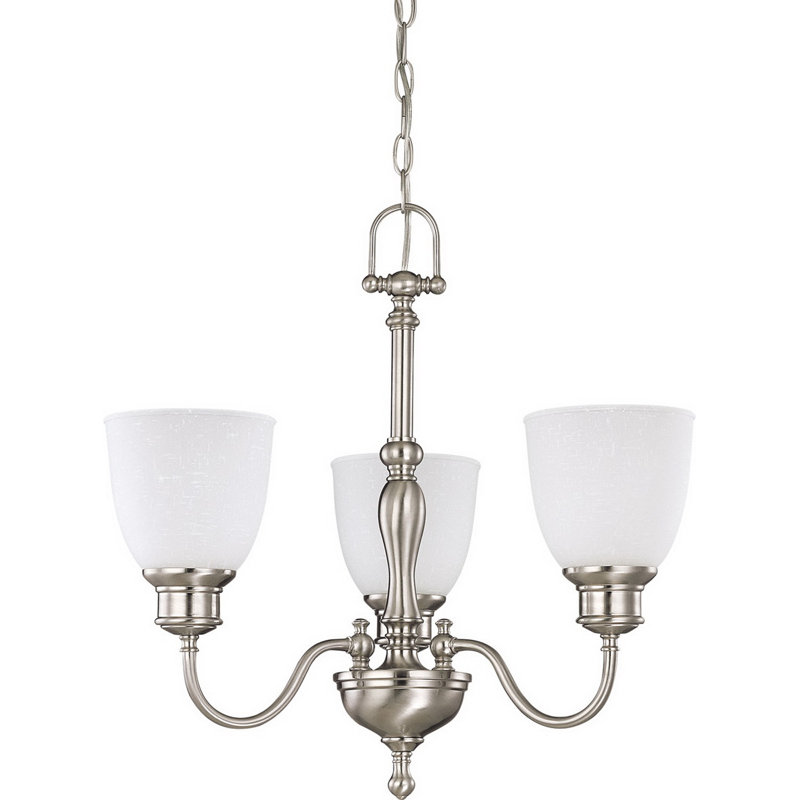 Lustre classique/traditionnel ombré 3 lumières Killough, Nickel brossé