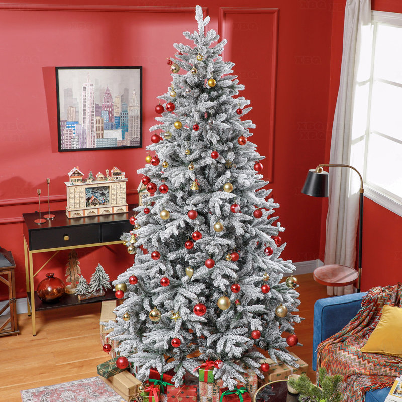 Arbre de Noël artificiel enneigé 8 pi., H 7 pi 9 po