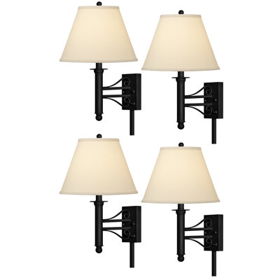 Hammertone Bronze Plug-in Armed Sconce