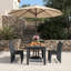 Ensemble de salle à manger 7 pièces avec 6 fauteuils et une table de salle à manger avec trou pour parasol-329755963
