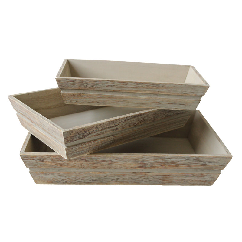 Maryann 3 Piece Wood Packing Tray Set