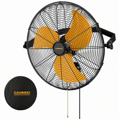 Cammoo 18 Inch Wall Mount Fan, 360°tilt Adjustment, 3-speed Ip44 Industrial Commercial Outdoor Wall Fan For Greenhouse, Garage, Workshop, Warehouse, Covered Patio, 1 Pack