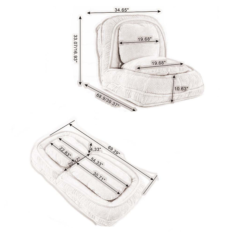 Chaise longue multifonctionnelle, canapé paresseux, conception peu encombrante, lit pliant pour animaux de compagnie avec 5 positions réglables, pour la chambre à coucher, le salon